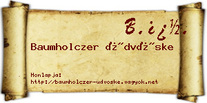 Baumholczer Üdvöske névjegykártya